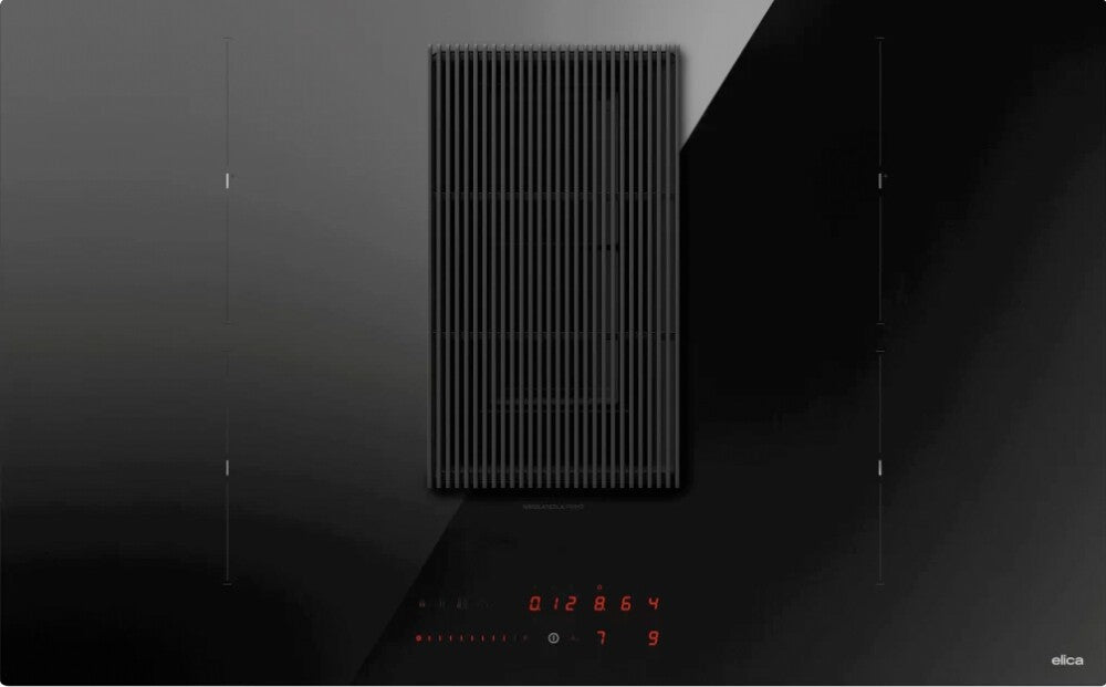 Elica NIKOLATESLA PRIME S BL/A/83 Piano cottura induzione con cappa aspirante integrata cm. 83 - vetroceramica nero