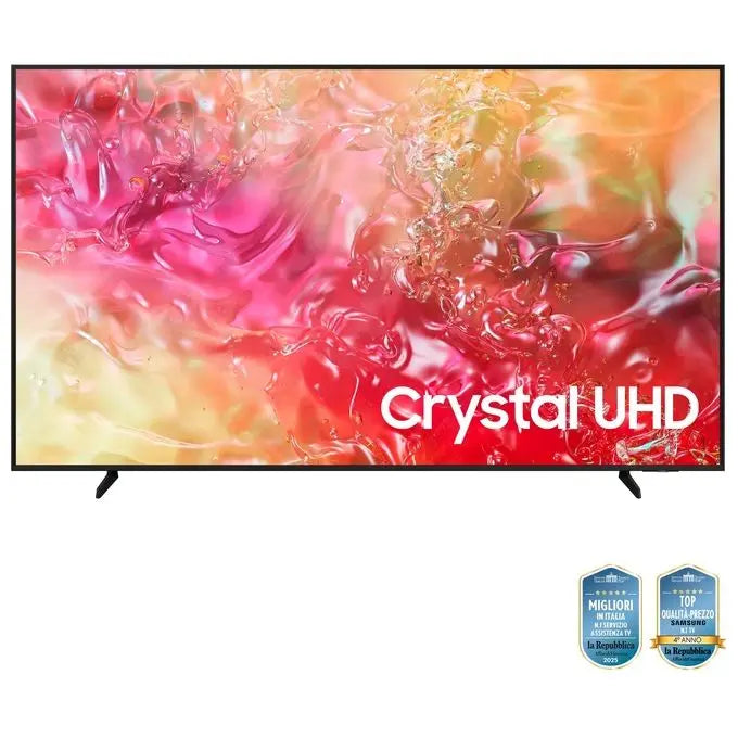 Samsung TV Crystal UHD 4K 65 pollici UE65DU7170UXZT Smart TV Wi-Fi Black 2024 Processore Crystal 4K 4K Upscaling Slim Look Design OTS Lite