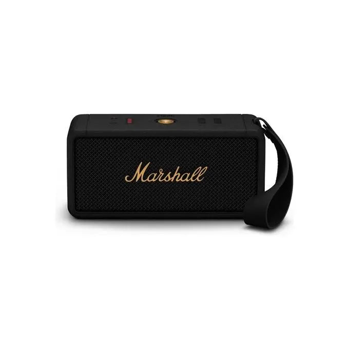Casse Bluetooth MARSHALL 1006034 Marshall Altoparlante Bluetooth Middleton Portatile Nero Ottone IP67 Fino a 20 Ore di Riproduzione Audio Impermeabile Alta Fedeltà